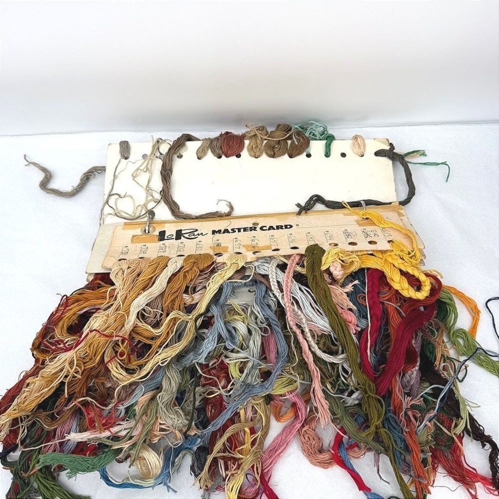 LoRan Master Card Embroidery Floss Thread Organizer VTG Crafting Supply LOT